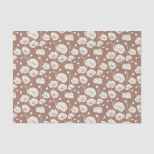 Field of Poppies cream on brown Tissue Paper