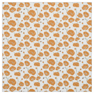 Field of Poppies orange Fabric