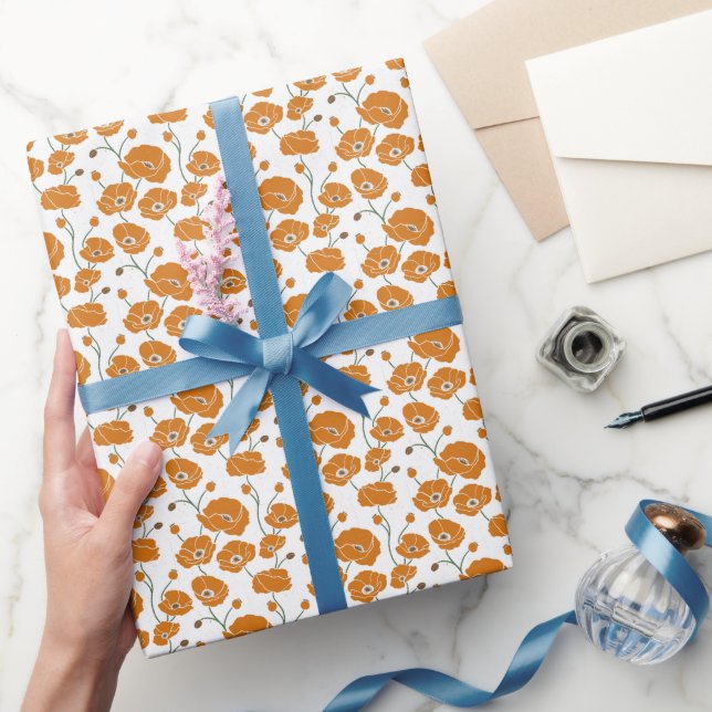 Field of Poppies orange Wrapping Paper (Gifting)