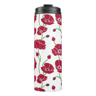 Field of Poppies red Thermal Tumbler