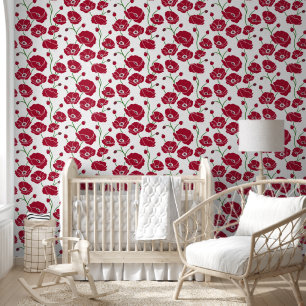 Field of Poppies red Wallpaper