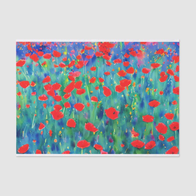 Field of Poppies tissue paper (Front)