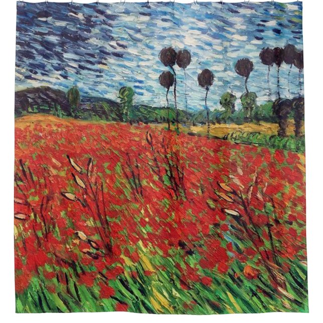 Field Of Poppies Vincent Van Gogh Shower Curtain (Front)