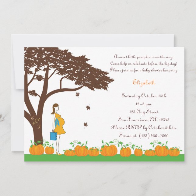 Field of Pumpkins Baby Shower Invitations (Front)