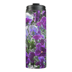 Field Of Purple Flowers 8420 Pansies Thermal Tumbler