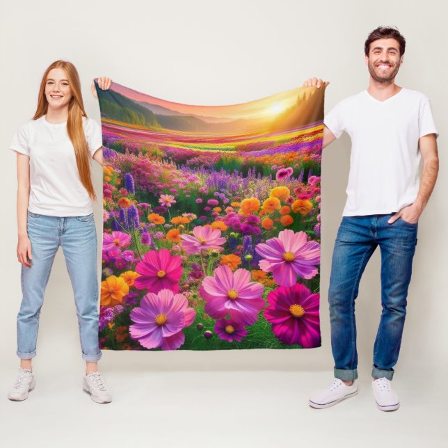 Field of Radiance Fleece Blanket (In Situ)