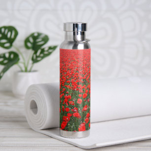 Field of Red Poppies Water Bottle