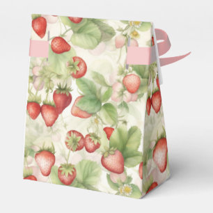 field of ripe, red strawberries favour box