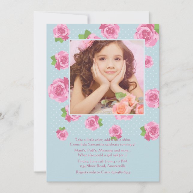 Field of Roses Photo Invitation (Front)