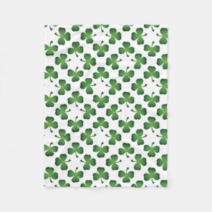 Field of Shamrock Clovers Fleece Blanket