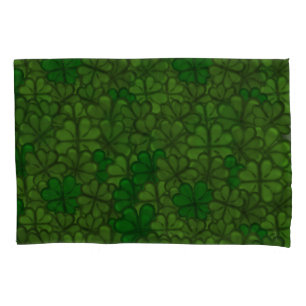 Field of Shamrocks Digital Art Pattern St Patricks Pillowcase