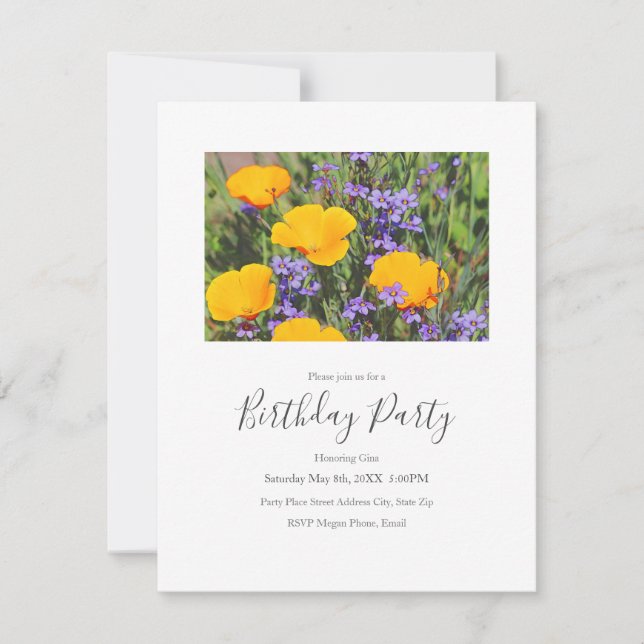 'Field of Spring Flowers'  Invitation (Front)