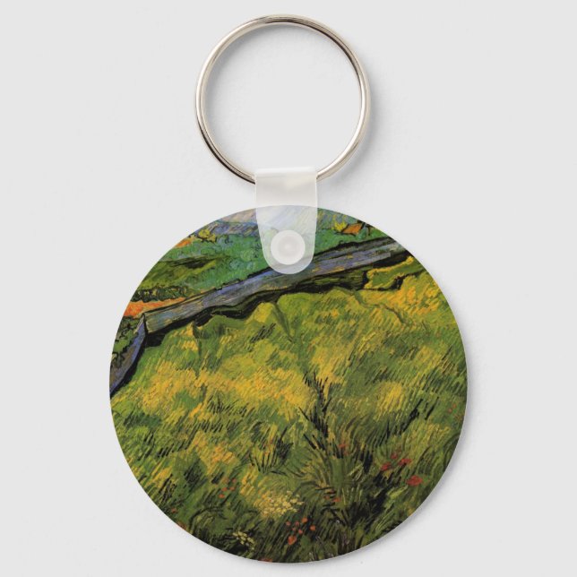 Field of Spring Wheat, Sunrise by Vincent van Gogh Key Ring (Front)