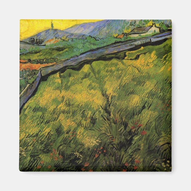 Field of Spring Wheat, Sunrise by Vincent van Gogh Magnet (Front)