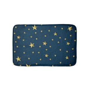 Field of Stars on Deep Midnight Blue Sky Bath Mat