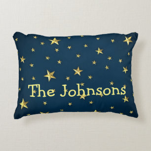 Field of Stars on Deep Midnight Blue Sky Decorative Cushion