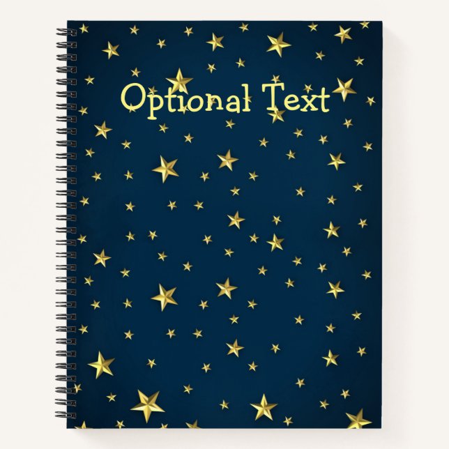 Field of Stars on Deep Midnight Blue Sky Notebook (Front)