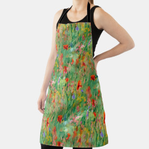 Field of Summer Glory Meadow Floral Wallpaper Apron