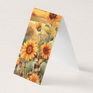 Field of Sunflowers Book Folded Bookmark Business Card