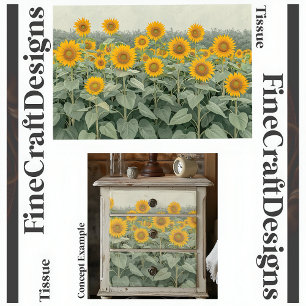 Field Of Sunflowers Decoupage Left 153 Tissue Paper