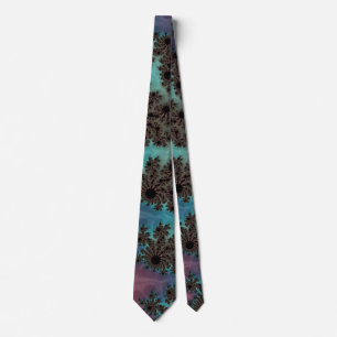 Field of Sunflowers Fractal Abstract Landscape Tie
