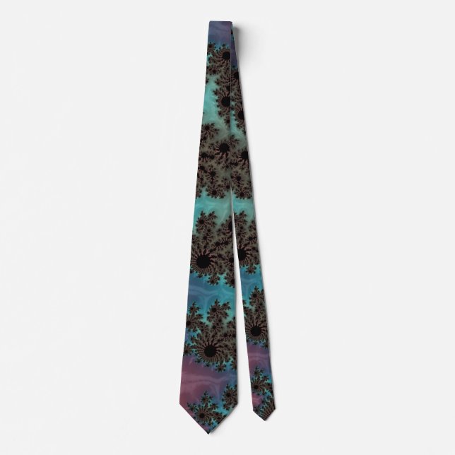 Field of Sunflowers Fractal Abstract Landscape Tie (Front)