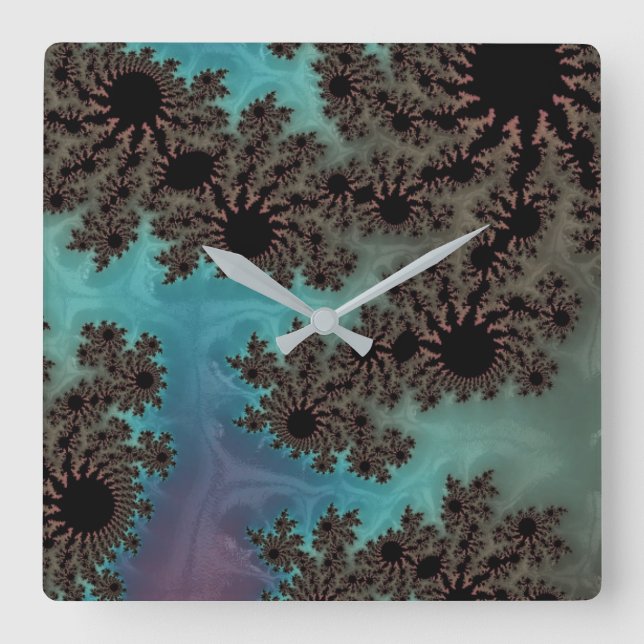 Field of Sunflowers Fractal Abstract Square Wall Clock (Front)