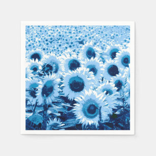 Field of Sunflowers - shades of blue Napkin