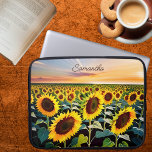 Field of Sunflowers Signature  Laptop Sleeve<br><div class="desc">This charming sleeve will give your laptop a touch of country appeal. Personalise it with your desired name or initials.</div>