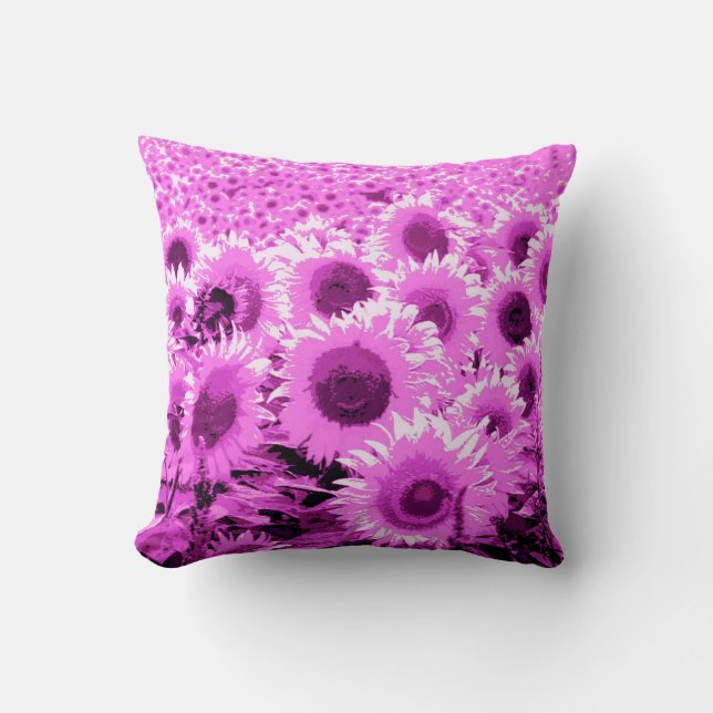 Field of Sunflowers - violet, orchid and purple Cushion (Front)