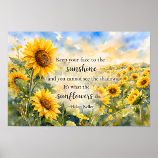 Field of Sunflowers – Watercolor Sunflower Poster