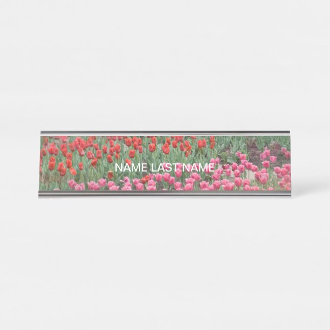 Field Of Tulips Desk Name Plate (Front)
