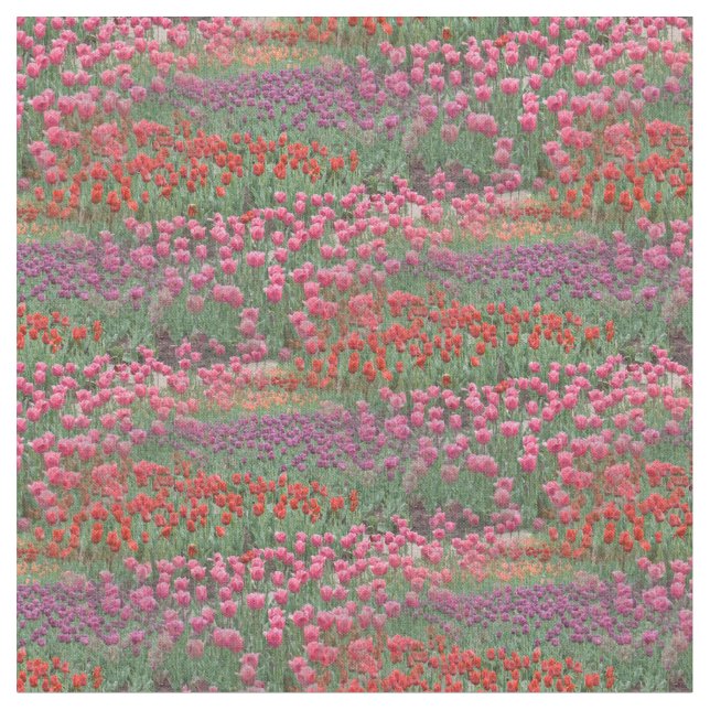 Field Of Tulips Fabric (Close Up)