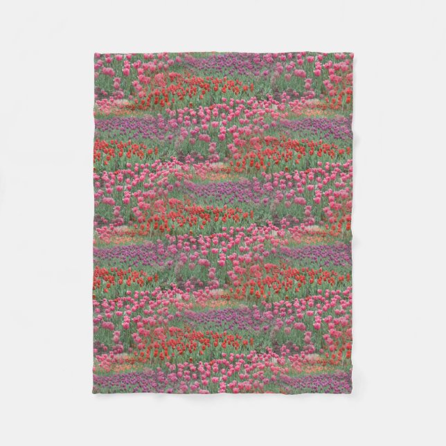 Field Of Tulips Fleece Blanket (Front)