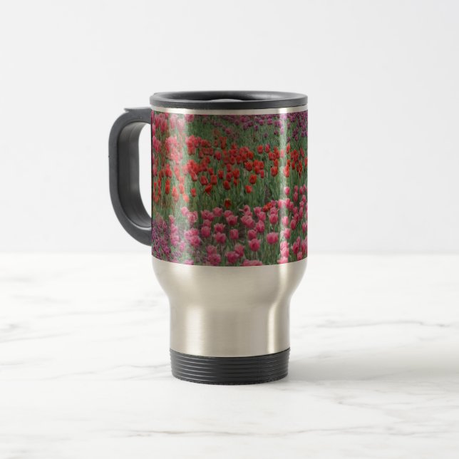 Field Of Tulips Travel Mug (Front Left)