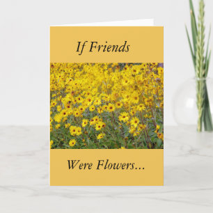 Field Of Vibrant Yellow Flowers Friendship Card