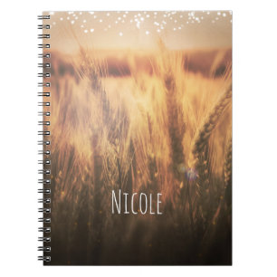 Field of Wheat Rustic Country Personalised Custom Notebook