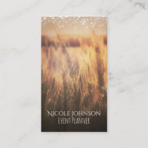 Field of Wheat Rustic Country Wedding Event Business Card