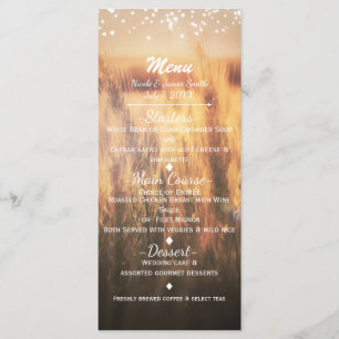 Field of Wheat Rustic Country Wedding Menu