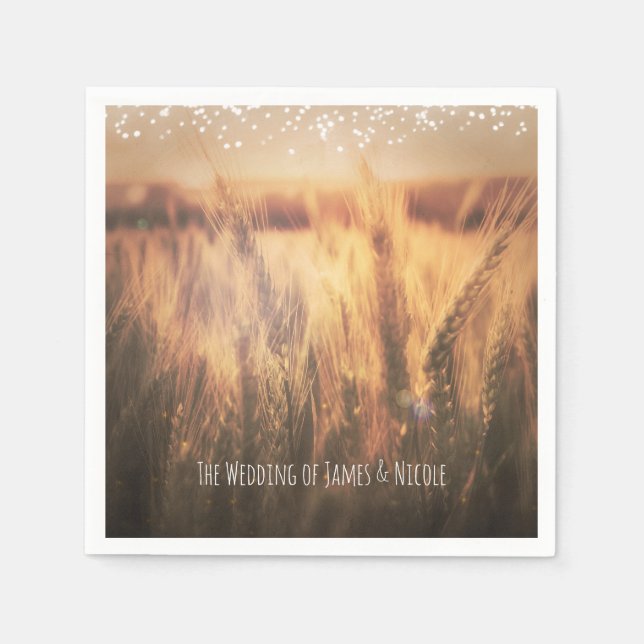 Field of Wheat Rustic Country Wedding Napkin (Front)