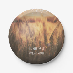 Field of Wheat Rustic Country Wedding Paper Plate