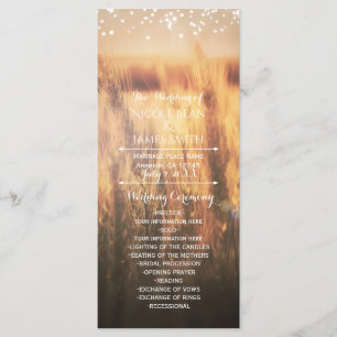 Field of Wheat Rustic Country Wedding Program Rack Programme