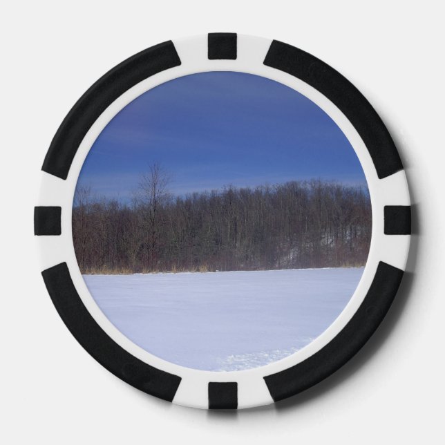 Field of White Poker Chips (Front)