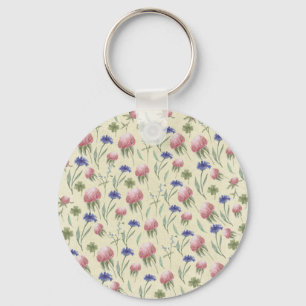 Field of wild flowers key ring