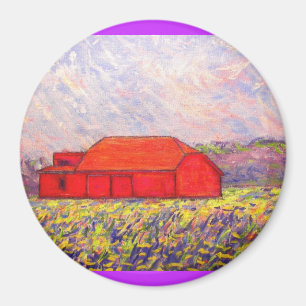 field of wild purple irises magnet