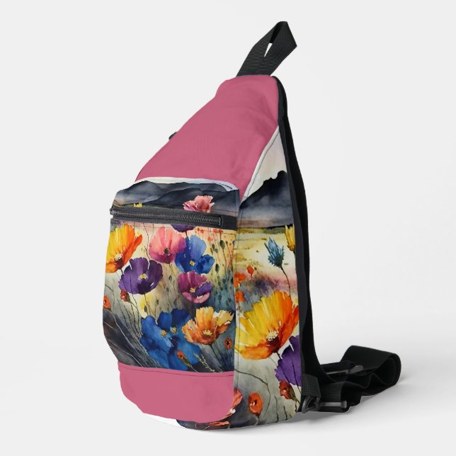 Field of Wildflowers Sling Bag (Right Corner)