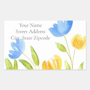 'Field of Yellow Blue Flowers' Address Labels