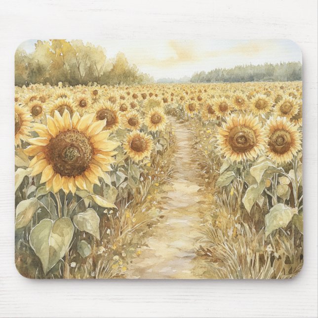 Field of Yellow Sunflowers Mouse Mat (Front)