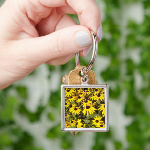 Field of Yellow Wildflowers Key Ring