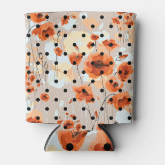 Field poppies: abstract floral pattern. can cooler